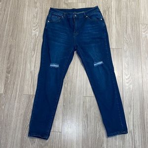 Women's High Waisted Stretch Ripped Skinny Jeans - Size 14